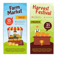 Harvest Farm Vertical Banners vector