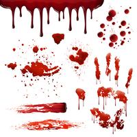 Blood Spatters Realistic Bloodstain Patterns Set  vector
