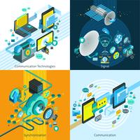 Telecom Isometric 2x2 Design Concept vector