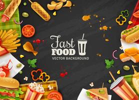 Fast Food Black Background Poster  vector