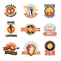 Lightning Logo Emblem Set