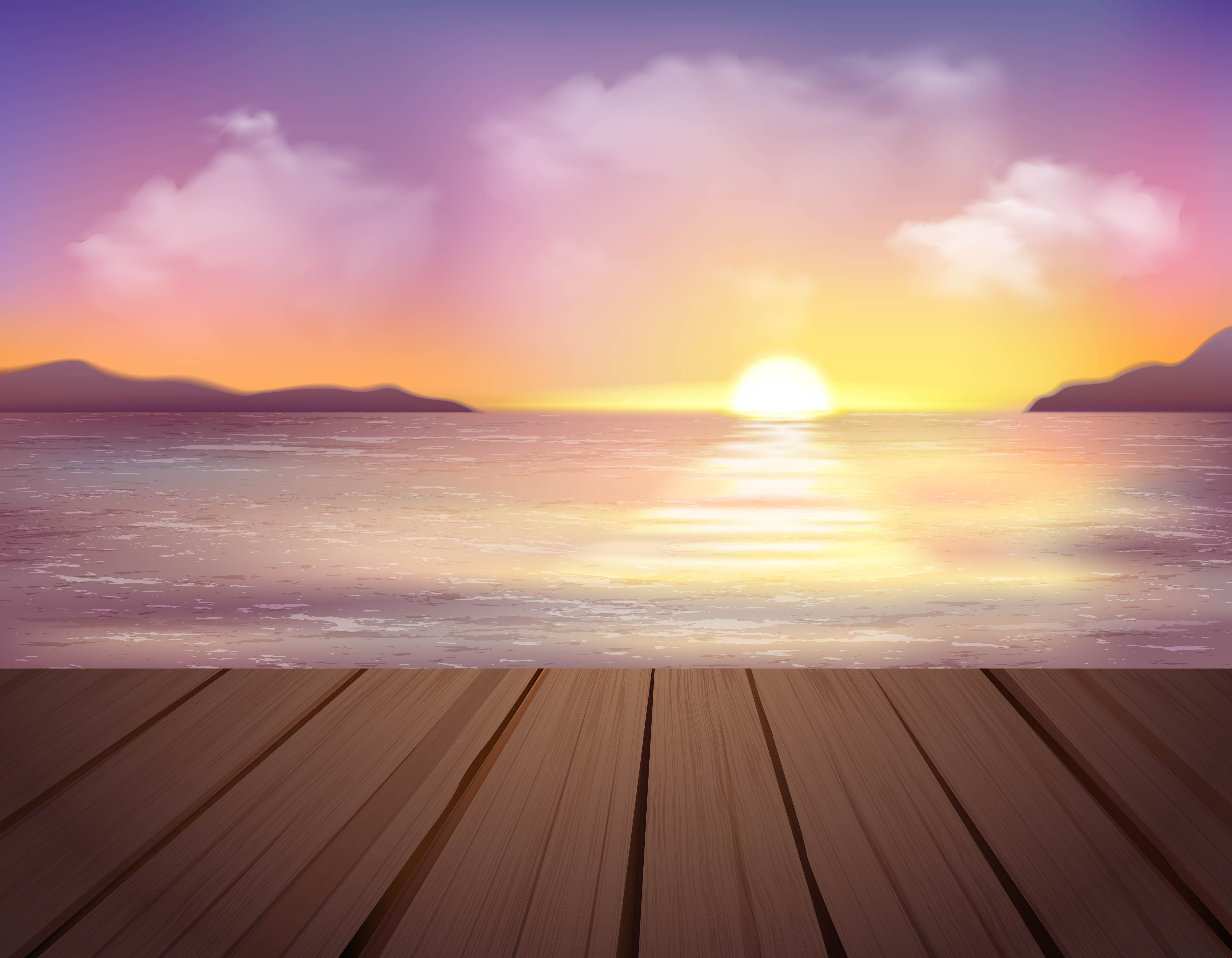 Sunset And Sea Background Download Free Vectors Clipart