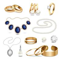 Jewelry Accessories Realistic Set vector