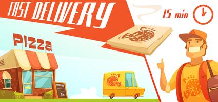 Fast Delivery of Pizza Design Concept vector