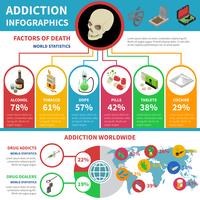 Drug Addiction Infographic Set  vector