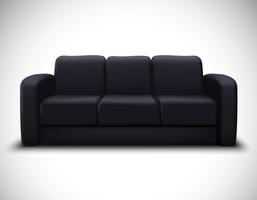 Cartel realista del sofá del elemento de la maqueta interior