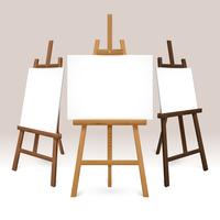 Wooden Easel Set vector