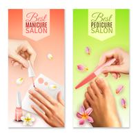 Banners de pedicura y manicura vector