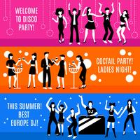 Disco Party Banners Set  vector