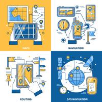 Navigation 2x2 Design Concept vector