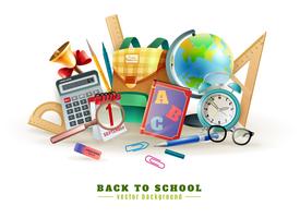 Back To School Accessories Composition Poster  vector