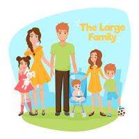 Large Family Illustration vector