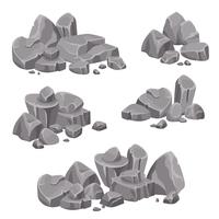 Grupos de diseño de rocas y piedras cantos rodados vector