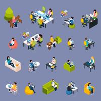 Coworking People Icons Set vector