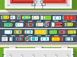 Traffic Jam Top View Poster vector