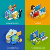 Data Protection Concept Icons Set  vector