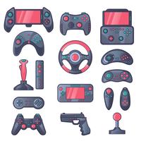 Game Gadget Color Icons Set vector