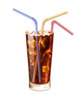 Glass And Straws Realistic Illustration  vector