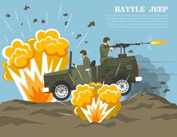 Military Army Battle Environment Flat Poster vector