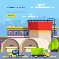 Warehouse Flat Illustration vector