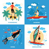 Water Sport Concept Icons Set  vector