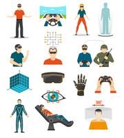 Virtual Reality Video Games Set vector