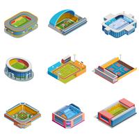 Isometric Images Stadiums Set vector