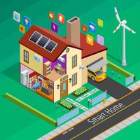 Internet Of Things Home Isometric Poster  vector