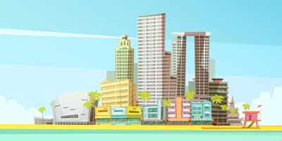 Miami Skyline Design Concept vector