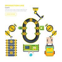 Production Line Top View vector