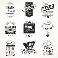 Thank You Monochrome Isolated Signs vector