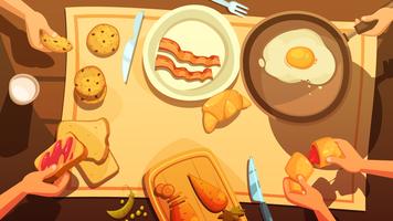 Breakfast Table Top View  vector