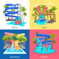 Concepto de diseño de Aquapark vector