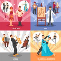  Artist People Concept Icons Set  vector