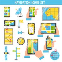 Navigation Flat Color Decorative Icons  vector