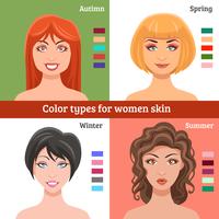 Women Skin Types Set vector