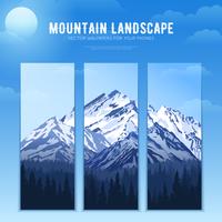 Mountains Landscape Design Concept Banners vector