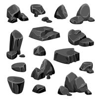 Rocas negras y piedras vector