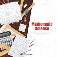 Mathematic Science Background Poster vector