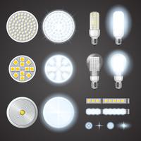 Led Lamps And Lights Effects Set vector