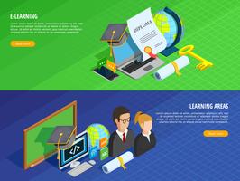  E-learning Banners Set  vector