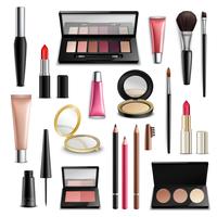 Makeup Cosmetics Accessories Realistic.Items Collection vector