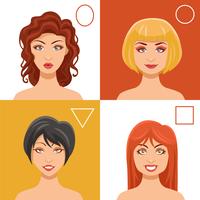 Set de Caras de Mujer vector