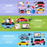 Carsharing Banners Set  vector