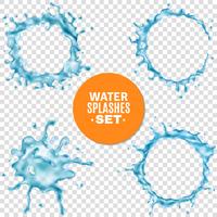 Water Blue Splashes On Transparent Background  vector