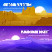 Banners horizontales del desierto vector