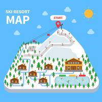 Mapa de la estación de esquí vector