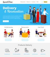 Restaurant Service Reservations Flat infographic Banners  vector