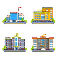 Modern And Classical School Buildings vector