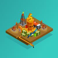 Oil Industry Production Profits Isometric Poster  vector